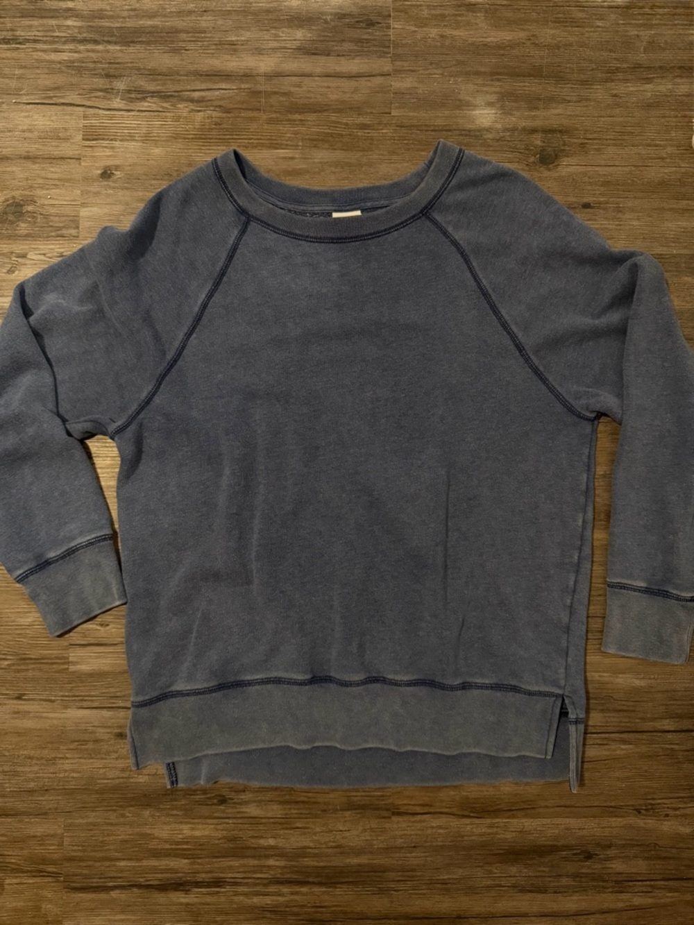 PINK Victoria's Secret Washed Slate Blue Crewneck Sweatshirt - Picture 2 of 4
